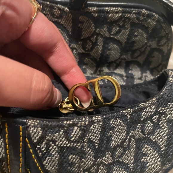 Vintage Dior Oblique Saddle Bag Navy - Picture 5 of 9